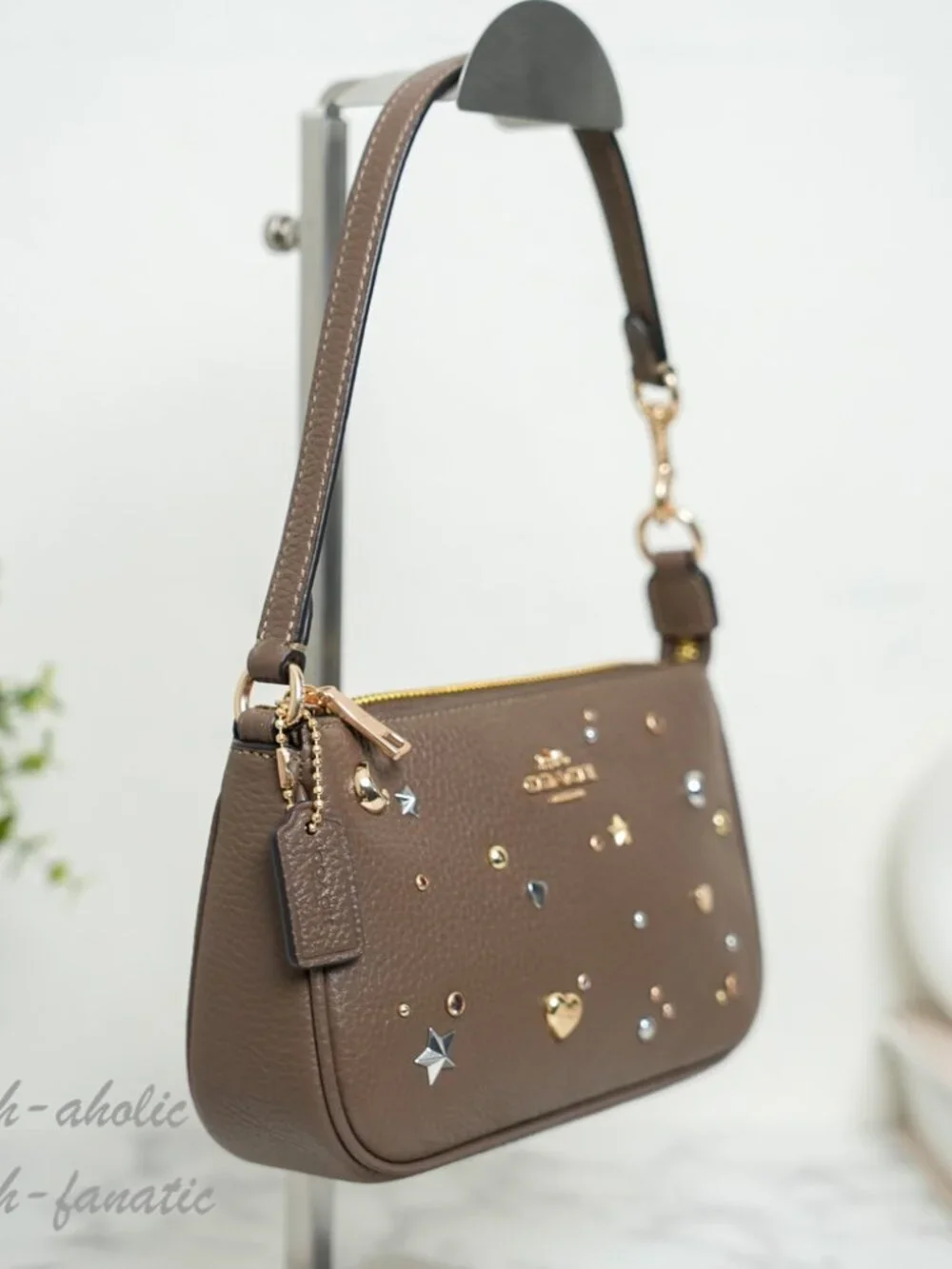 Coach CDC25 Nolita 19 With Rivets Wristlet in Leather/Gold/Dark Stone Multi NWT